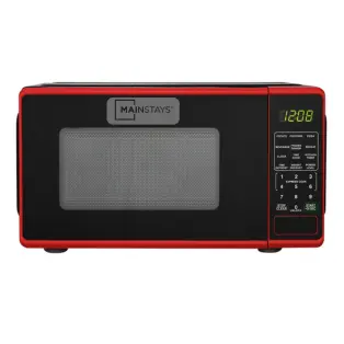 Mainstays 0.7 Cu ft Countertop Microwave Oven, 700 Watts, black, red