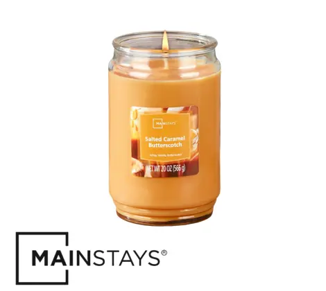 Mainstays 20oz Salted Caramel Butterscotch Scented Candles, 3-Pack