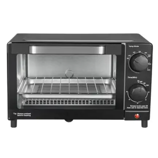 Mainstays 4 Slice Toaster Oven with 3 Settings, includes Baking Rack and Pan, Black, New