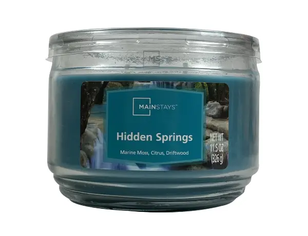 Mainstays Hidden Springs Scented 3-Wick Glass Jar Candle Phone View